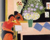 亨利 马蒂斯 : 在黑色背景下阅读的女人